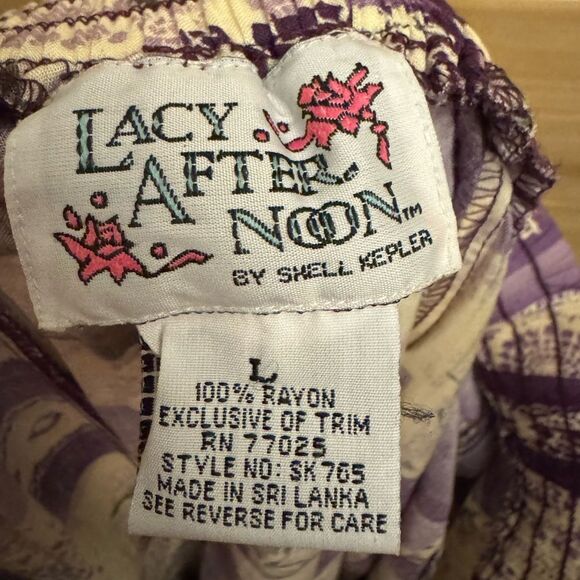 Vintage Lacy After Noon Size Medium Purple Floral Lace Patchwork Maxi Skirt - Picture 10 of 10